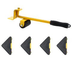 CY-0102 5 in 1 Household Moving Bed Heavy Object Moving Pulley Furniture Shifter Multifunctional Carrier, Red (150KG), Yellow (300KG), Silver (500KG), Red Black Pry Bar (150KG), Tank (100KG), Cartoon (100KG)