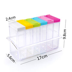 6 PCS/Set Transparent Spice Seasoning Box Storage Bottle, Seasoning Box Storage Bottle(6 PCS)
