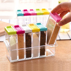 6 PCS/Set Transparent Spice Seasoning Box Storage Bottle, Seasoning Box Storage Bottle(6 PCS)