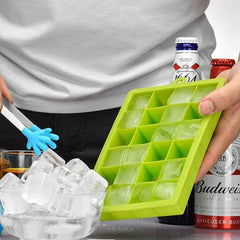 24 Grids Silicone Ice Cube Tray Molds Square Shape Ice Cube Maker Fruit Popsicle Ice Cream Mold, 24-Grid(Grass green), 24-Grid(Rose red)