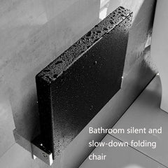 TX-116N-UP Bathroom Shower Seat Elderly Household Wall-Mounted Toilet Folding Stool, Black, White
