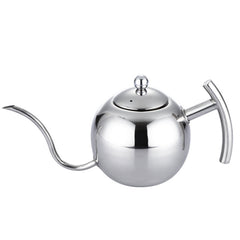 Hand Flush Pot Mocha Coffee Pot Stainless Steel Coffee Pot European Style Stainless Steel Teapot With Strainer, 1L, 0.85L