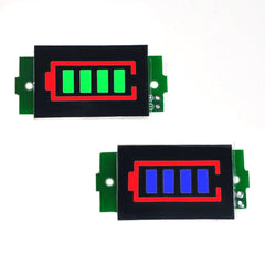 Lithium Battery Fuel Gauge Display Module, Green, Blue