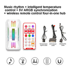 COOLMOON CM-MPAC PWM 5V ARGB Cooling Fan Remote Control For PC Case Chassis, Style:, 4 in 1 (White), 4 in 1 (Black), 3 in 1 Controller (White), 3 in 1 Controller (Black)