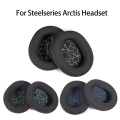 2pcs Sponge Headset Pad for Steelseries Arctis Pro / Arctis 3 / 5 / 7(Black Grey Leather), TBD0601869701B, TBD0601869701C, TBD0601869701D, TBD0601869701E, TBD0601869701F, TBD0601869701G, TBD0601869701H, TBD0601869701J, TBD0601869701A