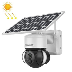 SHIWOJIA Waterproof WiFi Solar Dome IP Camera, Support Two-way Audio & PIR Motion Detection & Night Vision & TF Card, SHIWOJIA