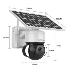SHIWOJIA Waterproof WiFi Solar Dome IP Camera, Support Two-way Audio & PIR Motion Detection & Night Vision & TF Card, SHIWOJIA