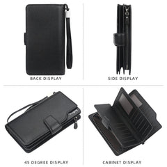 Baellerry Casual Wallet Long Clutch Tri-fold Wallet Multifunctional Phone Bag For Men, Brown, Black