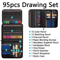 95 PCS / Set Yover Oily Colored Pencil Set Art Sketch Pencil Painting Set, 95 PCS / Set