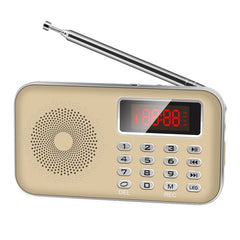 Y-619 FM/AM Mini Radio MP3 Rechargeable Music Player Support TF/SD Card with LED Display, Red, Gold, Blue, Black