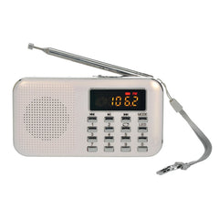 L-218AM MP3 Radio Speaker Player Support TF Card USB with LED Flashlight Function, Gold, Black, Blue, White, Red