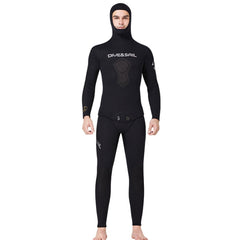 DIVE & SAIL 7mm Split Thick And Keep Warm Long Sleeves Hooded Diving Suit, M, L, XL, XXL, XXXL