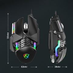 Taijia P3 6 Keys RGB Lighting Adjustable Wired Mouse, Black, White