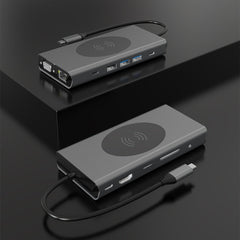 BX13V 13 In 1 Type-C Docking Station Wireless Charging Hub, BX13V