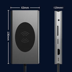 BX13V 13 In 1 Type-C Docking Station Wireless Charging Hub, BX13V