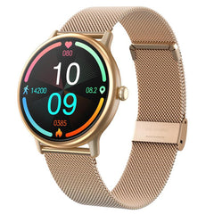 LOANIY Y86 1.43 Inch Heart Rate Monitoring Smart Bluetooth Watch, Gold Steel, Black Steel