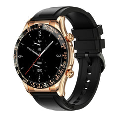 LOANIY E18 Pro Smart Bluetooth Calling Watch with NFC Function, Gold Silicone, Black Leather, Gold Leather, Black Silver Steel, Green Silver Steel