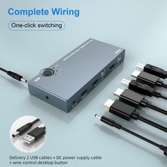 2 In 1 Out 4K 60Hz KVM HDMI Switch USB Swltch Splitter Box HUB