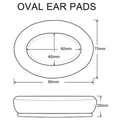 2pcs Headphone Cover Foam Cover for JBL E55BT, Color: Without LR, Black