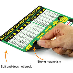 Kitchen Condiment Recipe Conversion Chart Magnetic Waterproof Sticker