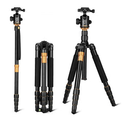 QingZhuangShiDai Q666 Portable Travel SLR Camera Aluminum Magnesium Alloy Tripod, Q666(Black)