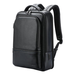 Bopai 61-70111 Cowhide Multi-compartment Waterproof Anti-theft Backpack with USB Charging Hole, 61-70111
