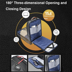 Bopai 61-121561 Multifunctional Anti-theft Laptop Business Backpack with USB Charging Hole, 61-121561