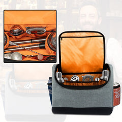 Travel Bartender Kit Bag Bar Tool Storage Bag, 32.5 x 14.5 x 25.4cm