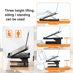 Double Layer Foldable Lift Laptop Stand Aluminum Computer Heightening Bracket
