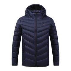 USB Winter Electric Heated Jacket Warm Thermal Jacket, 4 Zone Blue S, 4 Zone Blue M, 4 Zone Blue L, 4 Zone Blue XL, 4 Zone Blue XXL, 4 Zone Blue 3XL, 4 Zone Blue 4XL, 4 Zone Black S, 4 Zone Black M, 4 Zone Black L, 4 Zone Black XL, 4 Zone Black XX...