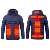 USB Winter Electric Heated Jacket Warm Thermal Jacket, 9 Zone Blue XL, 9 Zone Blue XXL, 9 Zone Blue 3XL, 9 Zone Blue 4XL, 9 Zone Red S, 9 Zone Red M, 9 Zone Red L, 9 Zone Red XL, 9 Zone Red XXL, 9 Zone Red 3XL, 9 Zone Red 4XL