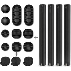3 In 1 0.5m Kit Cord Management Organizer Kit Cable Sleeve With Zipper Cable Clip, 5 In 1, 3 In 1 0.5m Kit, 4pcs Zipper Ties, 3 In 1 5m Kit