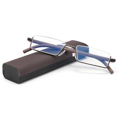 TR90 Seniors Clear Glasses With Portable Case Lightweight Presbyopic Glasses, +4.00