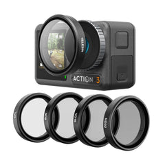 For DJI OSMO Action 3 / 4 TELESIN ND CPL Filter Set Aluminium Alloy Frame Lens, CPL+ND8/16/32