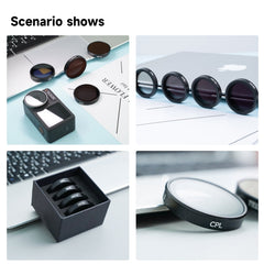 For DJI OSMO Action 3 / 4 TELESIN ND CPL Filter Set Aluminium Alloy Frame Lens, CPL+ND8/16/32