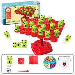Children Stacking Fun Double Interactive Balance Top Tower, Style:, Frog English Color Box Balance Tree, Frog Balance Battle