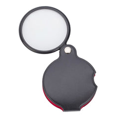 5pcs 50mm 8X Mini Leather Folding Magnifier, Leather Folding 8X