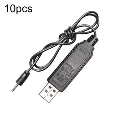 10pcs 3.7V IC Circuit Protection Lithium Battery USB Straight Head Charging Cable, 2.0mm, 3.5mm, 5.5mm
