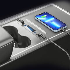 For Tesla Model 3 / Y 27W Quick Interior Charger Intelligent USB-C/Type-C Docking Station HUB, PT-DSL-2 Type-C
