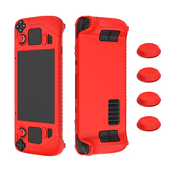 For Steam Deck Game Controller Soft Silicone Protective Cover Case With 4pcs Key Cap, SD001 (Black), SD001 (Red), SD001 (Luminous Blue), SD001 (Luminous Green)