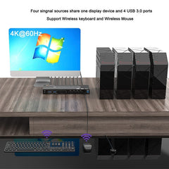 KVM401A 4 Ports USB 3.0 Shared Device HDMI KVM Switch HUB Shared Converter, KVM401A