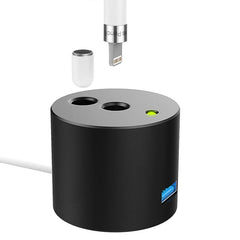 For Apple Pencil 1 USB Charging Adapter Metal Base With LED Indicator, A48 Black