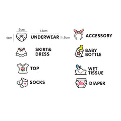 Baby Room Bedroom Wall Sticker Girls Baby Clothes Logo Classification Removable Stickers
