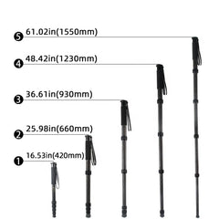 Carbon Fiber DSLR Camera Monopod Mountaineering Stick Photography Selfie Holder, P285C