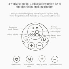 S12 Double Electric Wearable Breast Pump With 2 Modes & 9 Levels Suction Adjustable, S12 Double