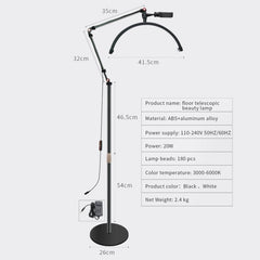 LED Half Moon Beauty Lamp Manicure Eyebrow Tattoos Eyelash Fill Light, UK Plug