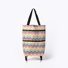 2 In 1 Oxford Cloth Shopping Bag Foldable Shopping Trolley Cart
