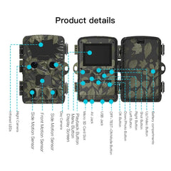 H8201 4K Dual Lens Infrared Camera 32MP HD Night Vision Monitoring Animal Field Outdoor Camera, H8201