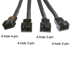 Computer PWM Temperature Control Cooling Fan Extension Cable Chassis HUB Connector, 0.27m