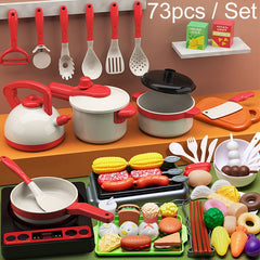 Children Simulation Kitchen Cooking Toys Pretend Play Educational Toys Set, 29pcs / Set, 60pcs / Set, 73pcs / Set, 90pcs / Set